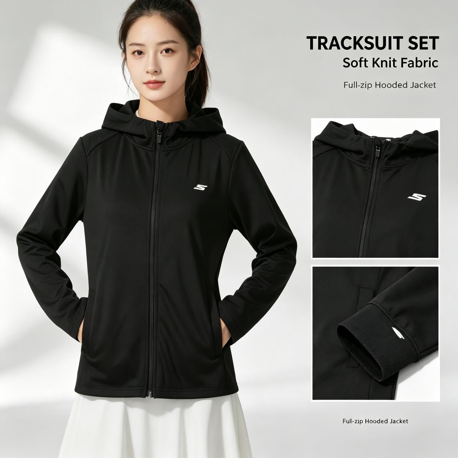 Outdoor Sport Coat - Женская легкая трикотажная куртка-худи SKECHERS, дышащая,
